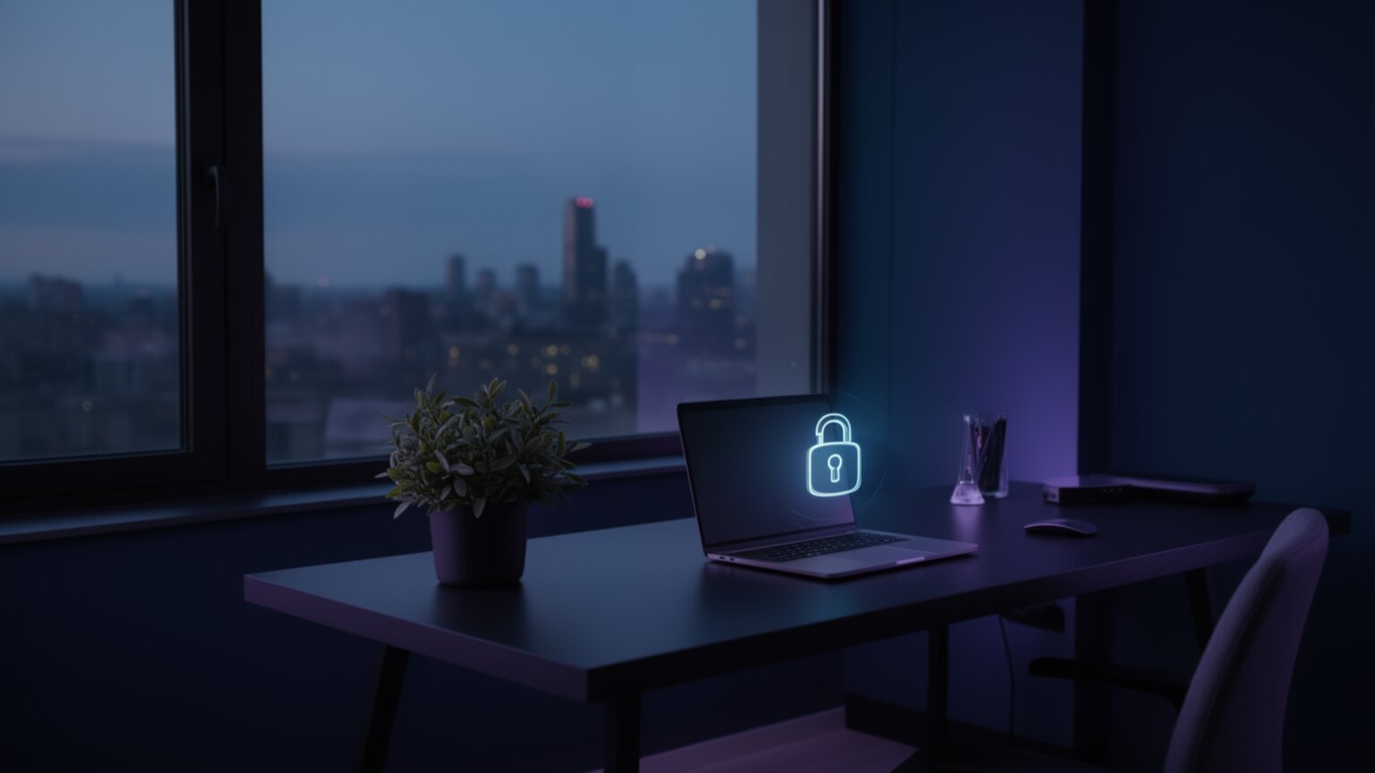 Pracownik wykonuje obowiązki w modelu home office z firmowymi narzędziami IT